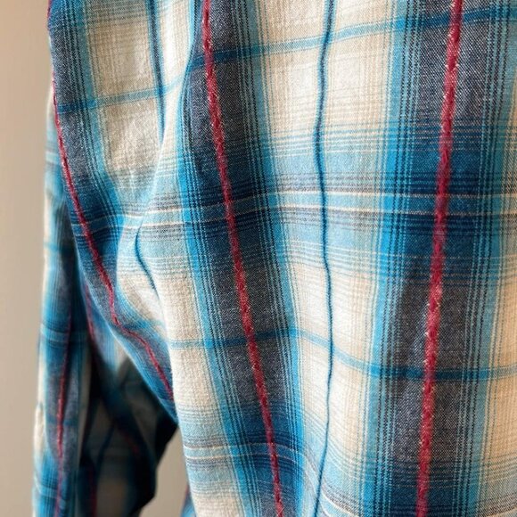Roper Ladies XL Western Style Pearl Snap Plaid Shirt Cowgirl Rodeo Work Wear - Picture 8 of 9